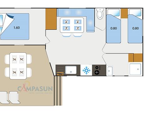 MOBILHOME 4 personnes - Cottage Etang - 27m² - 2 chambres