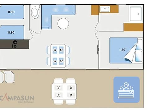 MOBILHOME 4 personnes - Mobil Home Lourmarin avec Jacuzzi - 32m² - 2 chambres