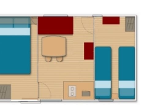 MOBILHOME 4 personnes - Sans Sanitaire Climatisé - 2 ch - 3 x 6m / Garrigue