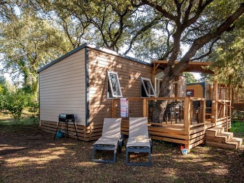 MOBILHOME 6 personnes - Premium | 3 Ch. | 6 Pers. | *Terrasse surélevée* | 1 SDB | Clim. | TV