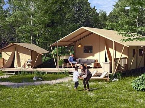 Tente en toile et en bois 7 personnes - SunLodge Taiga&Kambi