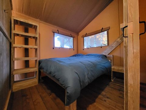 Tente en toile et en bois 6 personnes - Tente safari 6p avec sanitaires