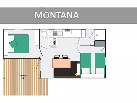 MOBILHOME 6 personnes - Mobil-home Montana Confort 3 Pièces 4/6 Personnes Climatisé + TV