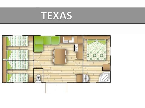 MOBILHOME 8 personnes - TEXAS ECO.