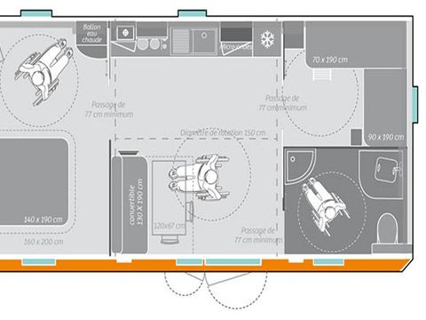 MOBILHOME 4 personnes - PMR