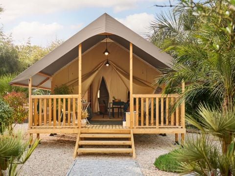 TENTE TOILE ET BOIS 5 personnes - TENTE LODGE MINI WOOD SANS SANITAIRES