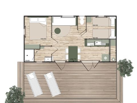 MOBILHOME 4 personnes - Ciela Privilège - 2 chambres