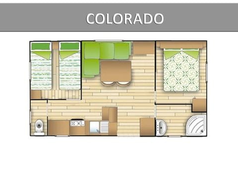 MOBILHOME 6 personnes - COLORADO ECO - 2 chambres - CLIM - TV