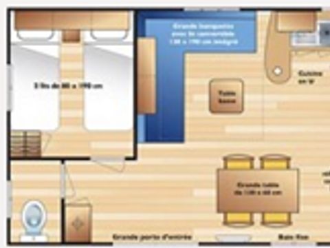 MOBILHOME 4 personnes - MH2 SUPER TITANIA avec sanitaires