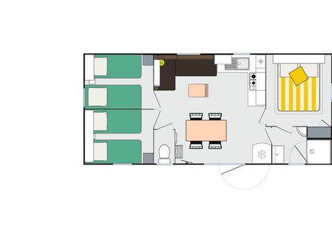 MOBILHOME 8 personnes - Super cordelia 3 chambres climatisé