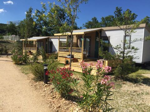 MOBILHOME 6 personnes - Home-Flower Premium 30m² (3 chambres) + terrasse couverte de 16m²