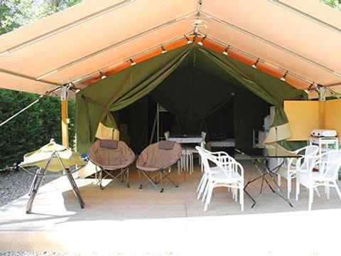 TENTE TOILE ET BOIS 5 personnes - Freeflower Standard 37m² (2 chambres) - terrasse incluse 10m²