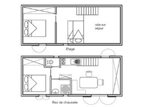 CHALET 6 personnes - Maison-Chalet 45m² - Tout confort - TV - Machine à laver le linge - Transats (Juillet et Août : Dimanche/Dimanche))