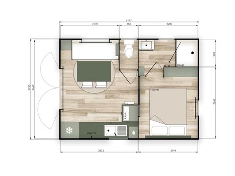 MOBILHOME 2 personnes - Mobil-home P'tit Nest climatisé