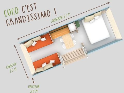 BUNGALOW TOILÉ 4 personnes - Coco Sweet (sans sanitaires)