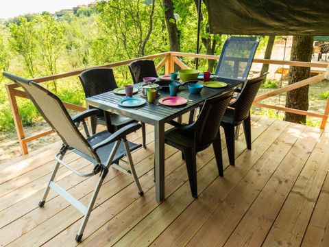 TENTE TOILE ET BOIS 4 personnes - Tente Safari avec salle de bain privé