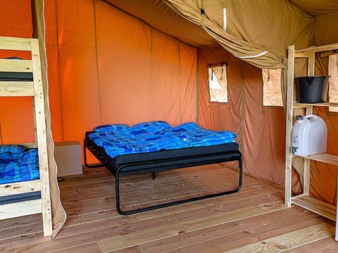 TENTE TOILE ET BOIS 4 personnes - Tente Safari avec salle de bain privé