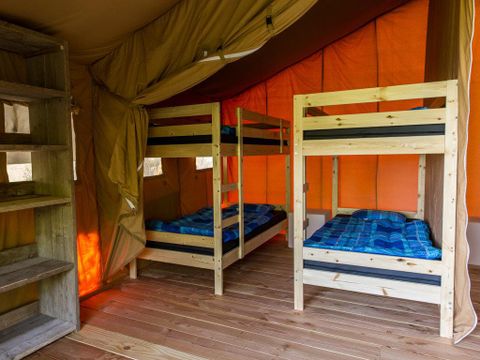 TENTE TOILE ET BOIS 4 personnes - Tente Safari avec salle de bain privé