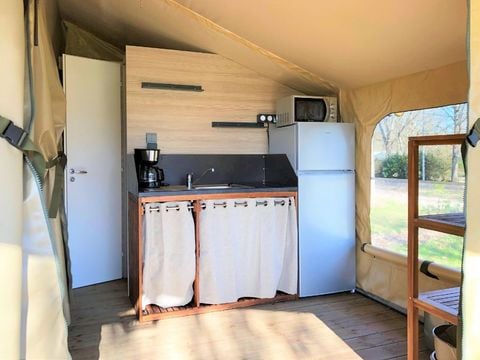 TENTE TOILE ET BOIS 5 personnes - Lodge Bali avec sanitaires