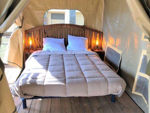 TENTE TOILE ET BOIS 5 personnes - Lodge Bali avec sanitaires