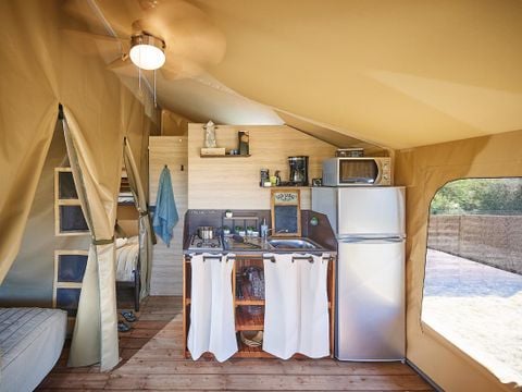 Tente en toile et en bois 5 personnes - Lodge Bali avec sanitaires