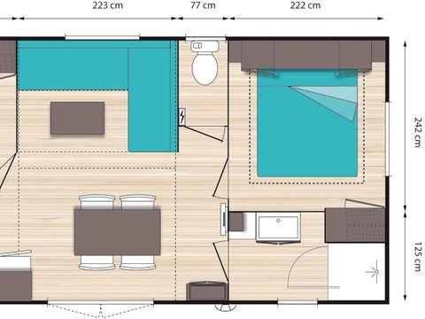MOBILHOME 4 personnes - Ciela Confort Compact - 2 chambres
