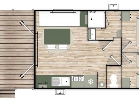 MOBILHOME 4 personnes - Ciela Confort Bay - 2 chambres - Vue sur le lac