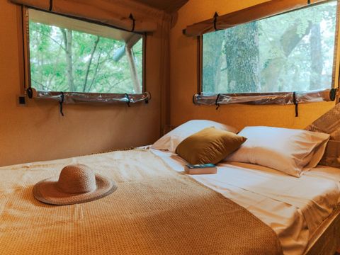 Tente en toile et en bois 5 personnes - Tente Lodge Prestige Plus - 2 chambres