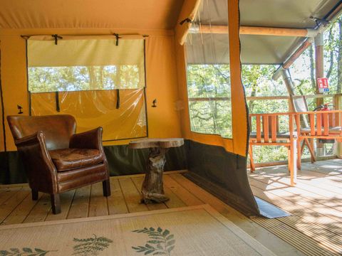 TENTE TOILE ET BOIS 3 personnes - Shimoni - 16 m² + terrasse 12 m²