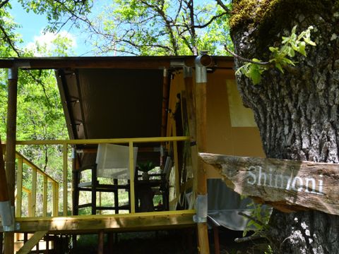 TENTE TOILE ET BOIS 3 personnes - Shimoni - 16 m² + terrasse 12 m²