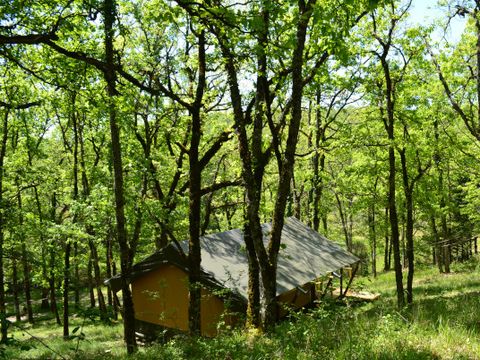 TENTE TOILE ET BOIS 3 personnes - Shimoni - 16 m² + terrasse 12 m²