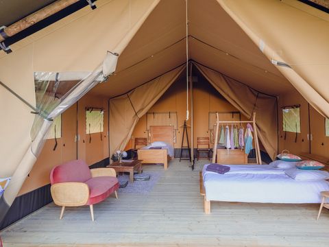 TENTE TOILE ET BOIS 4 personnes - Lodge Chrysalide - 35 m² + terrasse 15 m²