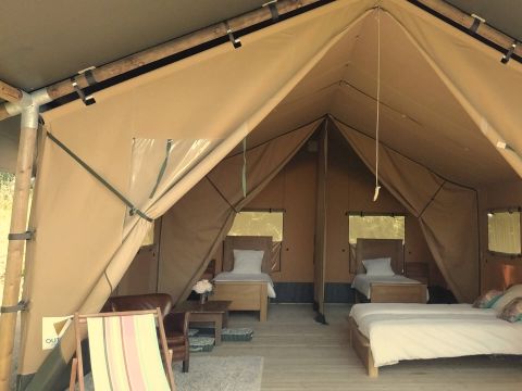TENTE TOILE ET BOIS 4 personnes - Lodge Chrysalide - 35 m² + terrasse 15 m²