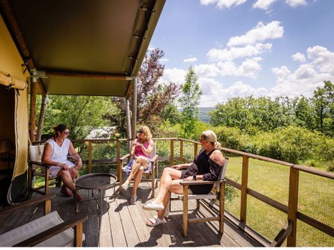 TENTE TOILE ET BOIS 7 personnes - Tente Lodge Mont Kenya - 35 m² + 7.5 m² + terrasse 15 m²