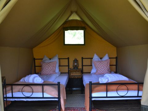 TENTE TOILE ET BOIS 7 personnes - Tente Lodge Mont Kenya - 35 m² + 7.5 m² + terrasse 15 m²