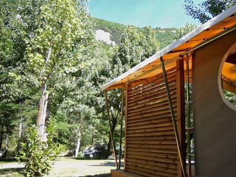 TENTE TOILE ET BOIS 5 personnes - Bungalow toilé CANADA 2 chambres + terrasse couverte