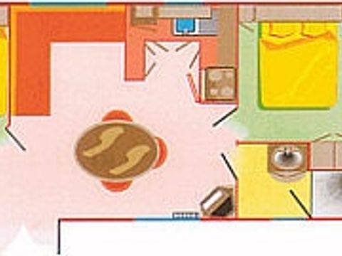 MOBILHOME 5 personnes - Résidence LOUISIANE  Confort 2 chambres avec terrasse couverte + TV