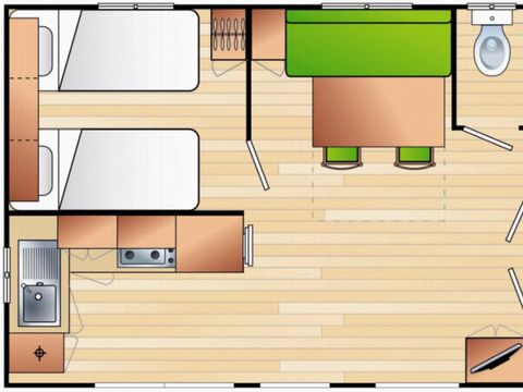 Mobilhome 6 personnes - confort climatisé 2 chambres 5 Personnes