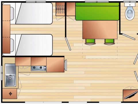 MOBILHOME 5 personnes - Mobil-home confort climatisé 2 chambres