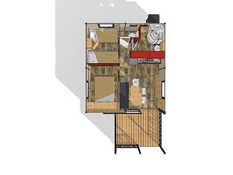 CHALET 5 personnes - Chalet Confort 25m² 2 chambres - terrasse couverte - climatisation 5 pers