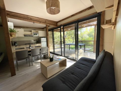 CHALET 6 personnes - Confort 35m² 3 chambres terrasse semi-couverte + climatisation