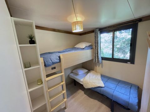 CHALET 6 personnes - Confort 35m² 3 chambres terrasse semi-couverte + climatisation