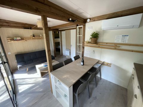 CHALET 6 personnes - Confort 35m² 3 chambres terrasse semi-couverte + climatisation