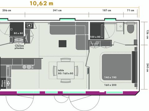 MOBILHOME 6 personnes - Prestige SPA - 3 chambres dont 1 suite parentale - draps, serviettes et plancha