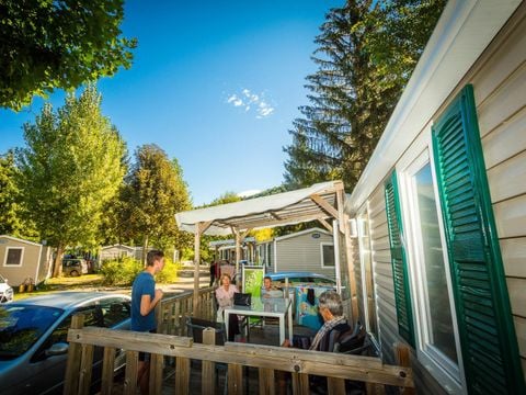 MOBILHOME 6 personnes - Mobil-home Orchidée Grand Confort 35m² - 2 chambres + terrasse couverte + CLIM + TV + LV 1/6 pers