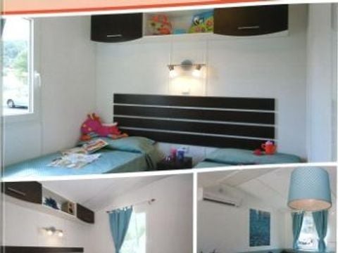 Mobilhome 1/6 personnes - Orchidée Grand Confort 35m² - 2 chambres - Terrasse couverte - CLIM - TV - Lave-vaisselle