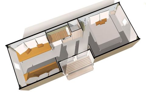 BUNGALOW TOILÉ 4 personnes - Coco Sweet 16m² - 2 chambres (sans sanitaires) - Bord de rivière 2/4 pers