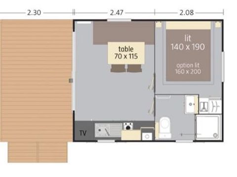 MOBILHOME 2 personnes - COCOON climatisé SAMEDI