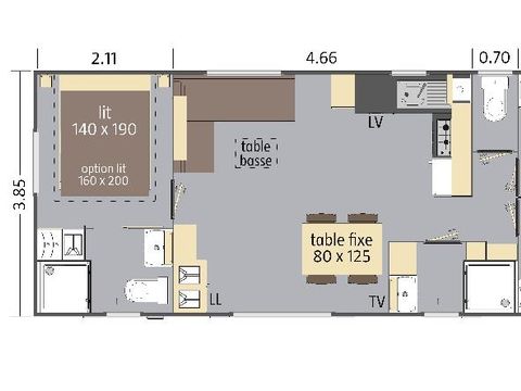 MOBILHOME 6 personnes - FAMILY climatisé DIMANCHE