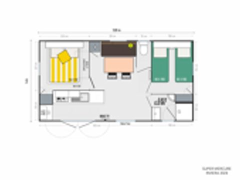 MOBILHOME 4 personnes - Confort plus climatisation  26m² TV 2 CH